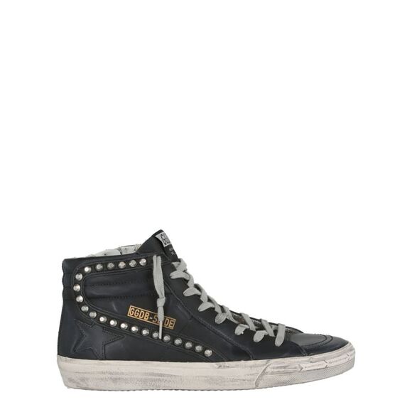 Golden Goose Studded High-Top Slide Sneakers Black Mens - Picture 1 of 6